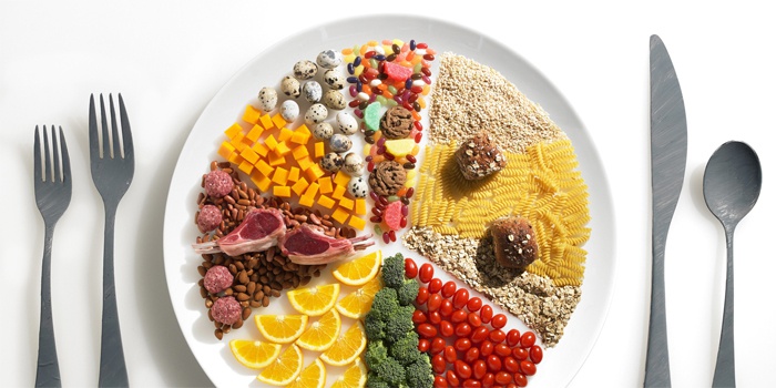 Тарелка с продуктами для диеты