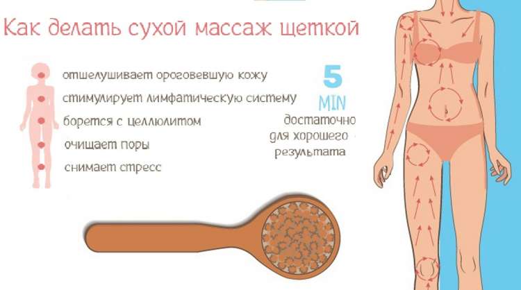 Массаж сухой щеткой от целлюлита - всё о правильном питании для здоровья на temakrasota.ru